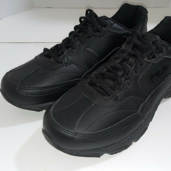 Men's Fila Memory Workshift Slip Resistant Service Shoes 10 EEEE Black 1SGW0002 - Picture 1 of 8